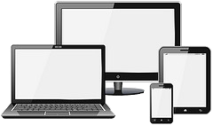 An image showing multiple devices of different sizes that can all browse the web