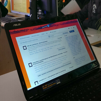 The application running on several devices at the 2013 Student Fair