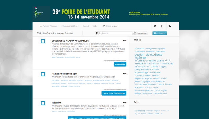 A web-based management and search interface for the largest student fair in the Greater Region.