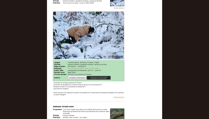 Detailed information also on visits