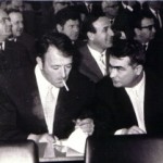 Skopje, Macédoine, 1967 : Slavko Janevski et Aco Šopov lors de l’inauguration de l’Académie macédonienne des sciences et des arts.
