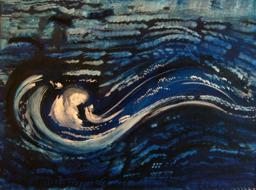 "Nid dans les vagues", peinture de Tatjana Miljovska, inspirée par le poème homonyme d'Aco Šopov