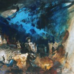 Oeuvre du peintre macédonien Ilija Penušliski, inspirée par le poème “Naissance de la parole“, d'Aco Šopov.